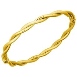 9ct Yellow Gold Polished And Mesh Twist Bangle P702344