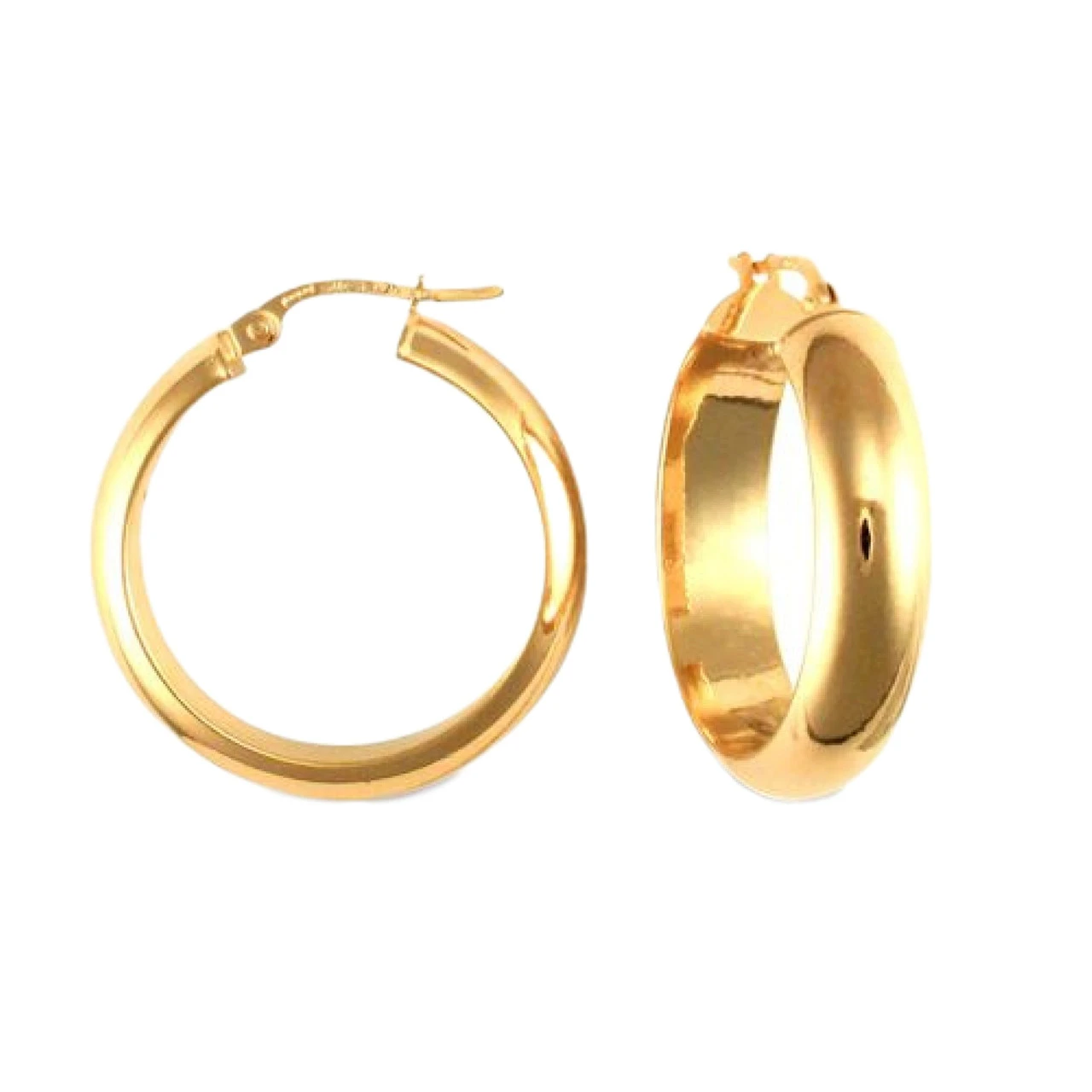 9ct Yellow Gold D-shaped Wedding Band Design 24mm Hoops P702-020 1 9ct Yellow Gold D-shaped Wedding Band Design 24mm Hoops P702-020