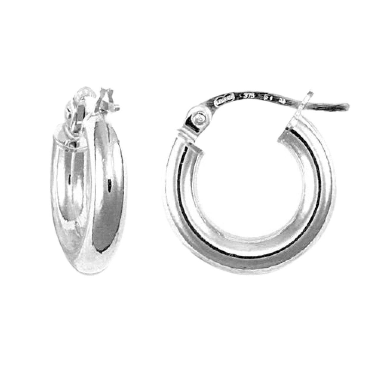 9ct White Gold Elegant 16mm Creole Hoops P702-126 1 9ct White Gold Elegant 16mm Creole Hoops P702-126