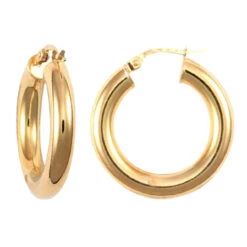 9ct Yellow Gold Polished Round-Tube 23mm Creole Hoops P702-180