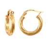 9ct Yellow Gold 3mm Round-Tube Twisted 16mm Creole Hoops P702-194