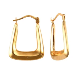 9ct Yellow Gold Polished Handbag Shaped Creole Earrings P702-378