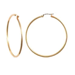 9ct Yellow Gold 2mm Polished Elegant 45mm Creole Hoops P702-390