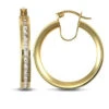 9ct Yellow Gold Channel Set With Cubic Zirconia Stones 22mm Creole Hoops P702-400