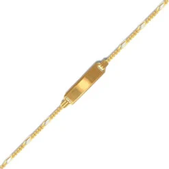 9ct Yellow Gold Fine Figaro ID 7.5inch Bracelet P702037-6