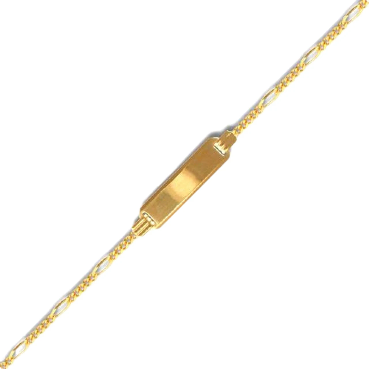 9ct Yellow Gold Fine Figaro ID 7.5inch Bracelet P702037-6 1 9ct Yellow Gold Fine Figaro ID 7.5inch Bracelet P702037-6