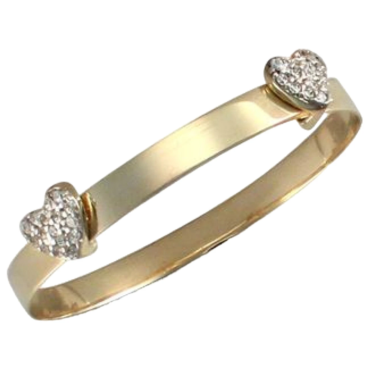 9ct Yellow Gold Solid Flat Diamond Cut Children Baby Expanding Bangle With A Cubic Zirconia Set Heart P702067 1 9ct Yellow Gold Solid Flat Diamond Cut Children Baby Expanding Bangle With A Cubic Zirconia Set Heart P702067