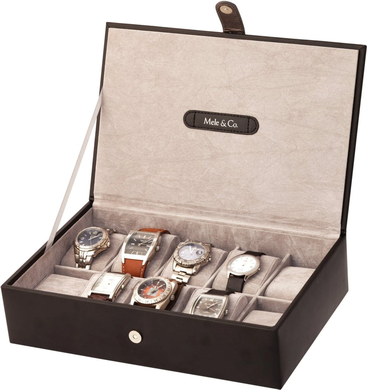 Mele & Co Men's Watch Storage Box For 10 Watches Black 1501 1 Mele & Co Men's Watch Storage Box For 10 Watches Black 1501