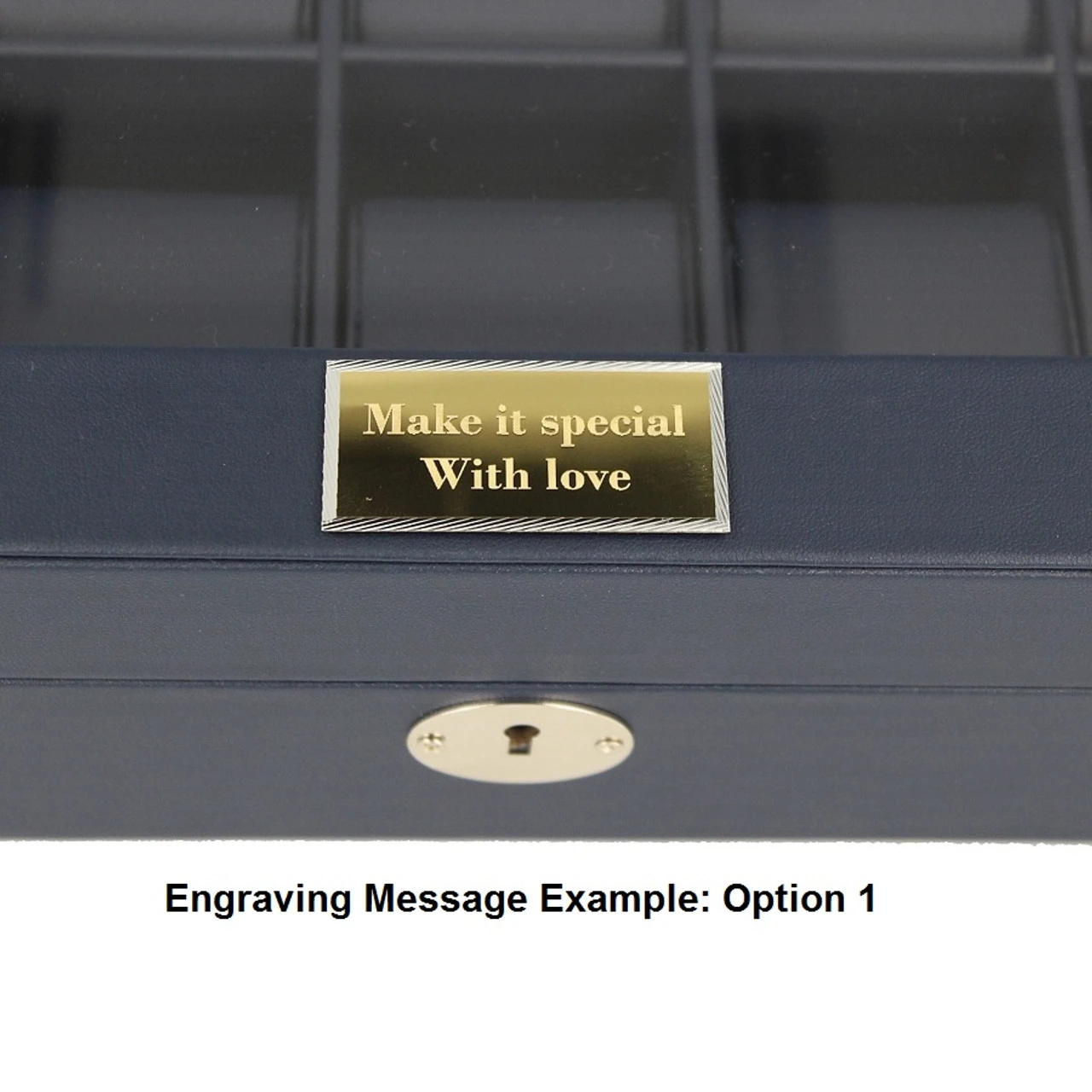 Orbit Navy Blue Leather Personalised Luxury Watch Box For 10 Watches OW202 9 Orbit Navy Blue Leather Personalised Luxury Watch Box For 10 Watches OW202 - Image 9