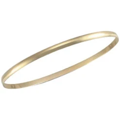 Traditional Solid 9ct Yellow Gold D Shape 3mm Polished Light Weight Slave Bangle P702060