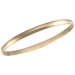 Traditional Solid 9ct Yellow Gold D Shape 4mm Polished Light Weight Slave Bangle P702061