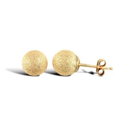 9ct Yellow Gold Frosted 6mm Ball Stud Earrings P702E9-312