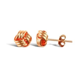 9ct Rose Gold Polished 6mm Knot Stud Earrings P702E9-317