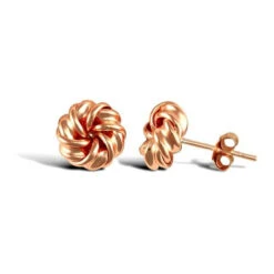 9ct Rose Gold Polished 8mm 6 Strand Knot Stud Earrings P702E9-318