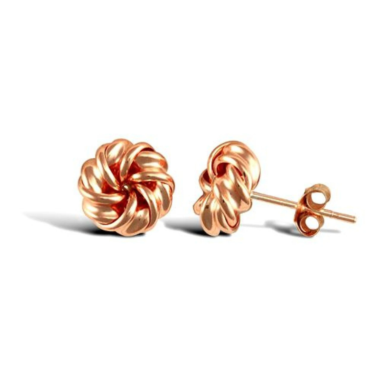 9ct Rose Gold Polished 8mm 6 Strand Knot Stud Earrings P702E9-318 1 9ct Rose Gold Polished 8mm 6 Strand Knot Stud Earrings P702E9-318