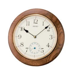 Seiko Oak Wooden Brown Wall Clock QXA432B