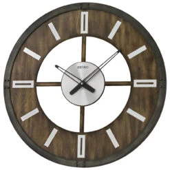 Seiko Wooden Dial Aluminium Wall Clock QXA782K