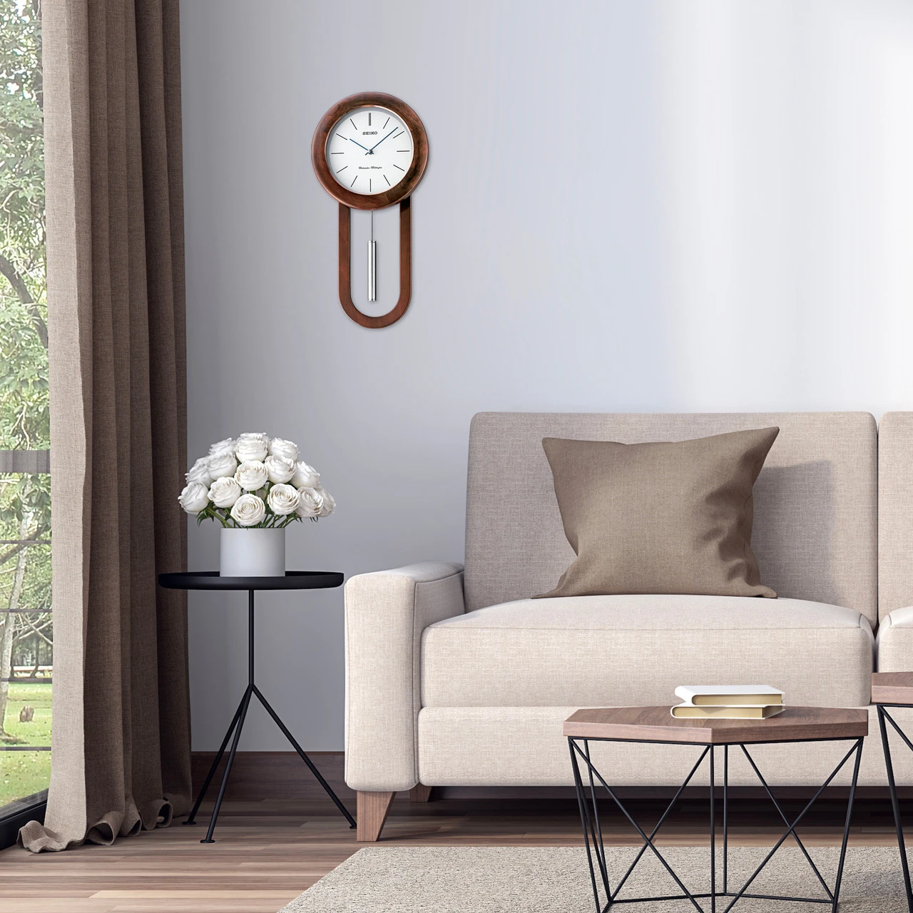 Seiko Westminster/Whittington Dual Chime Wooden Case Wall Clock QXH057B 5 Seiko Westminster/Whittington Dual Chime Wooden Case Wall Clock QXH057B - Image 5