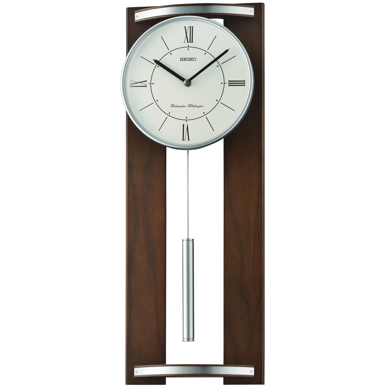Seiko Westminster/Whittington Dual Chime Minimal Pendulum Wooden Case Wall Clock QXH078Z 1 Seiko Westminster/Whittington Dual Chime Minimal Pendulum Wooden Case Wall Clock QXH078Z