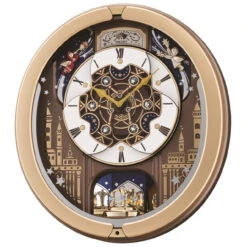 Seiko Melody In Motion Gold-Tone Case Musical Clock QXM350G