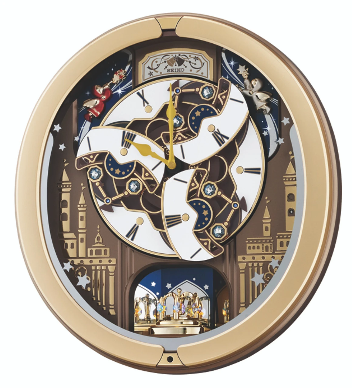 Seiko Melody In Motion Gold-Tone Case Musical Clock QXM350G 3 Seiko Melody In Motion Gold-Tone Case Musical Clock QXM350G - Image 3