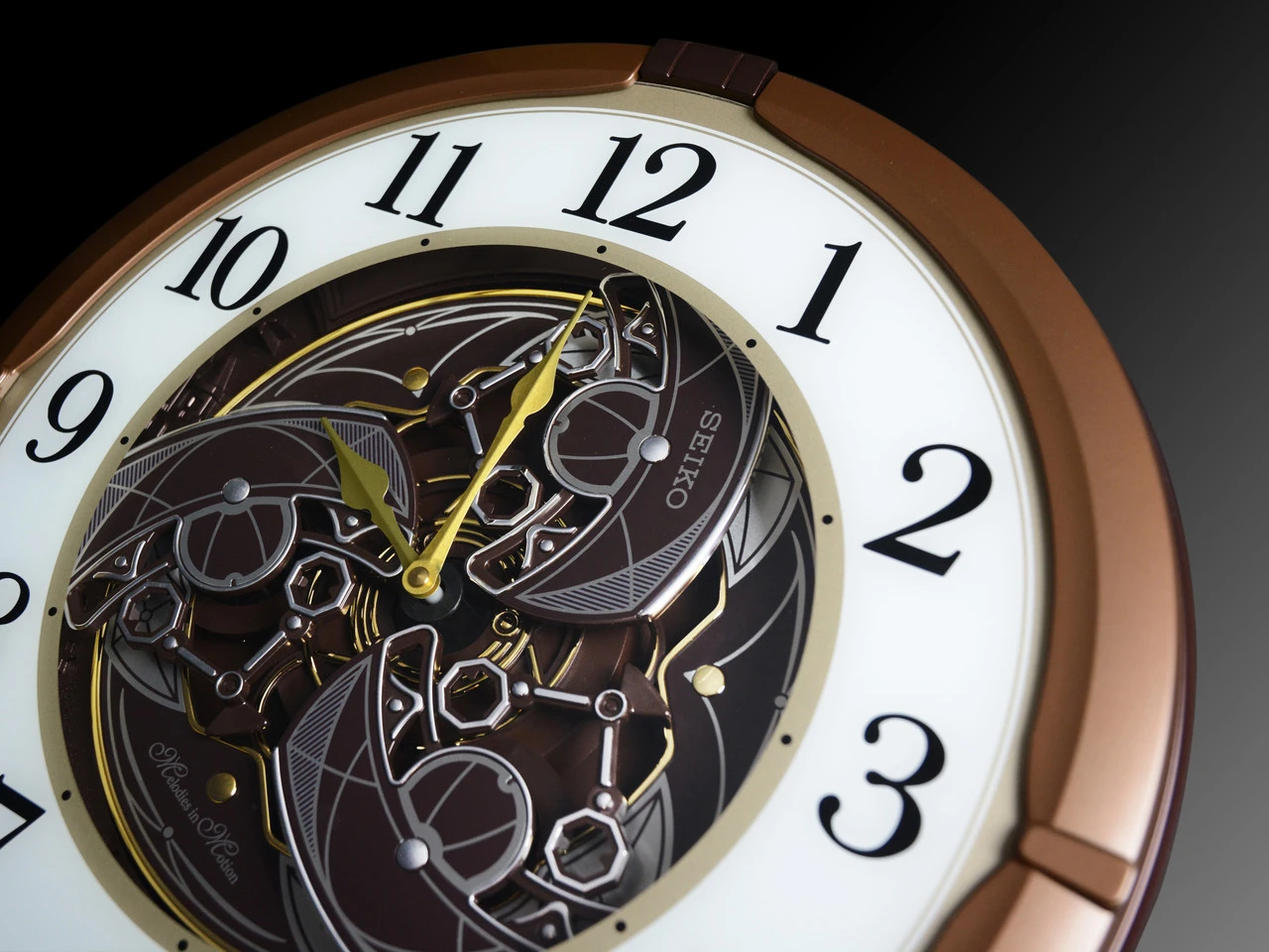 Seiko Metallic Brown Melody In Motion Musical Wall Clock QXM380B 3 Seiko Metallic Brown Melody In Motion Musical Wall Clock QXM380B - Image 3