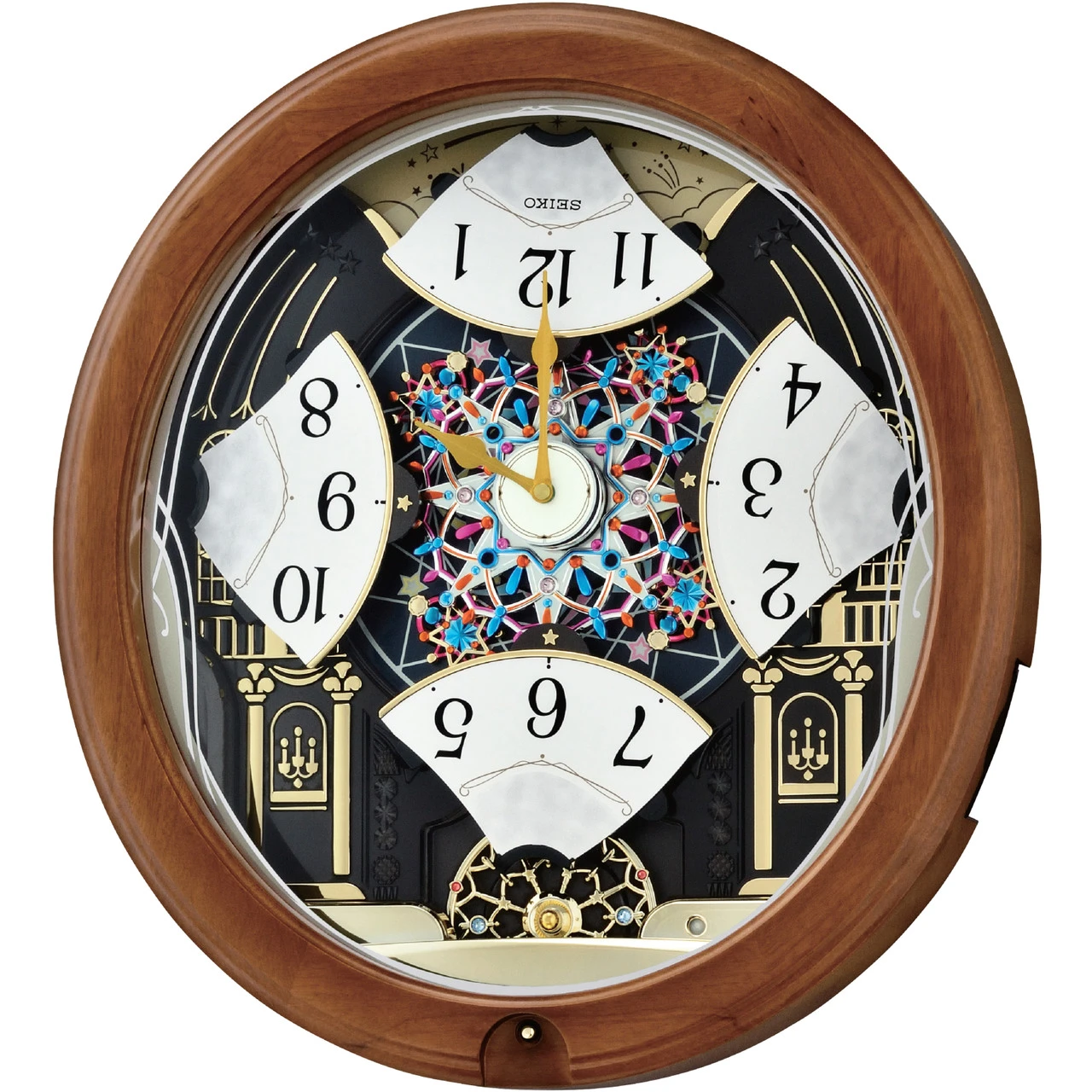 Seiko Alder Wooden Case Melodies In Motion Musical Wall Clock QXM383B 3 Seiko Alder Wooden Case Melodies In Motion Musical Wall Clock QXM383B - Image 3