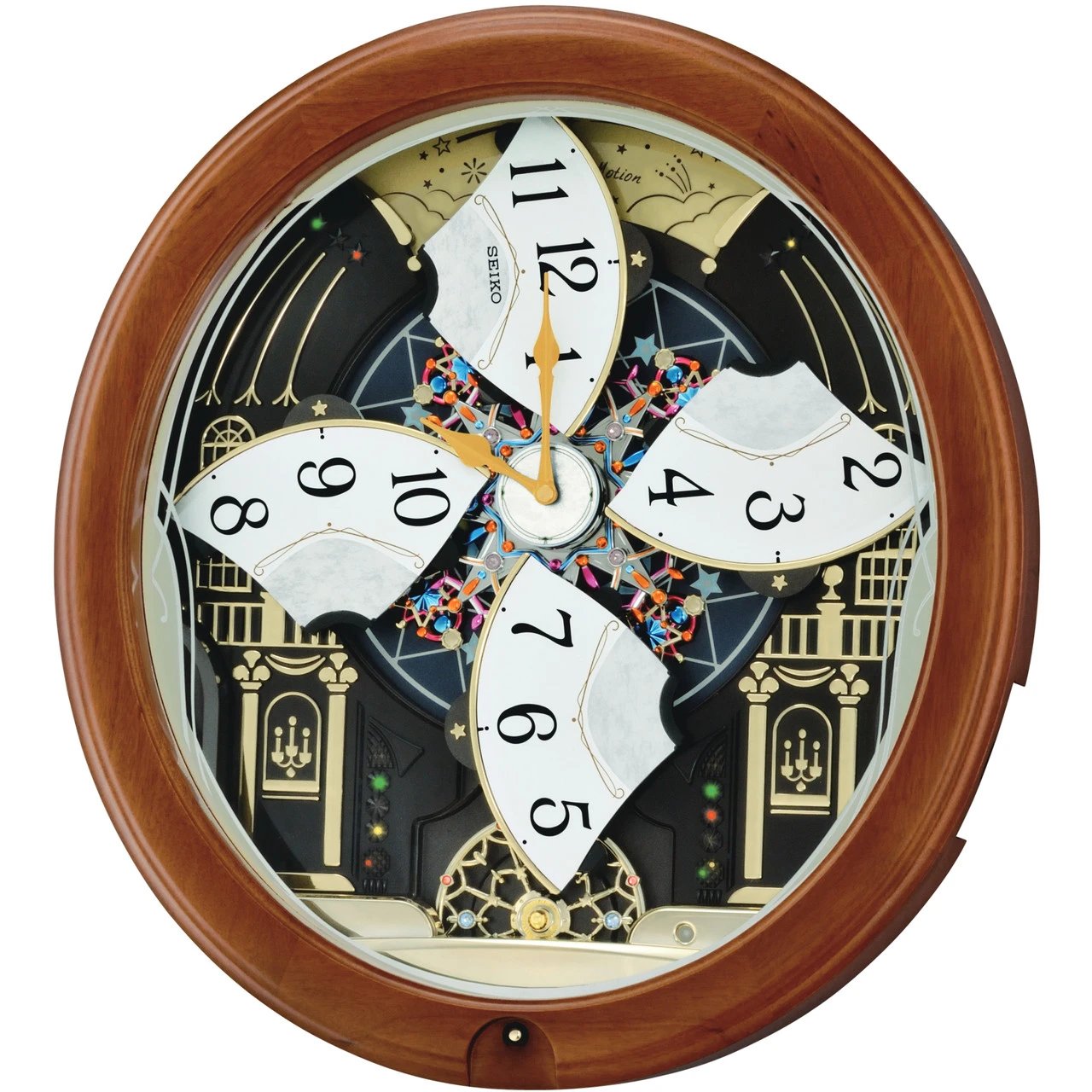 Seiko Alder Wooden Case Melodies In Motion Musical Wall Clock QXM383B 2 Seiko Alder Wooden Case Melodies In Motion Musical Wall Clock QXM383B - Image 2