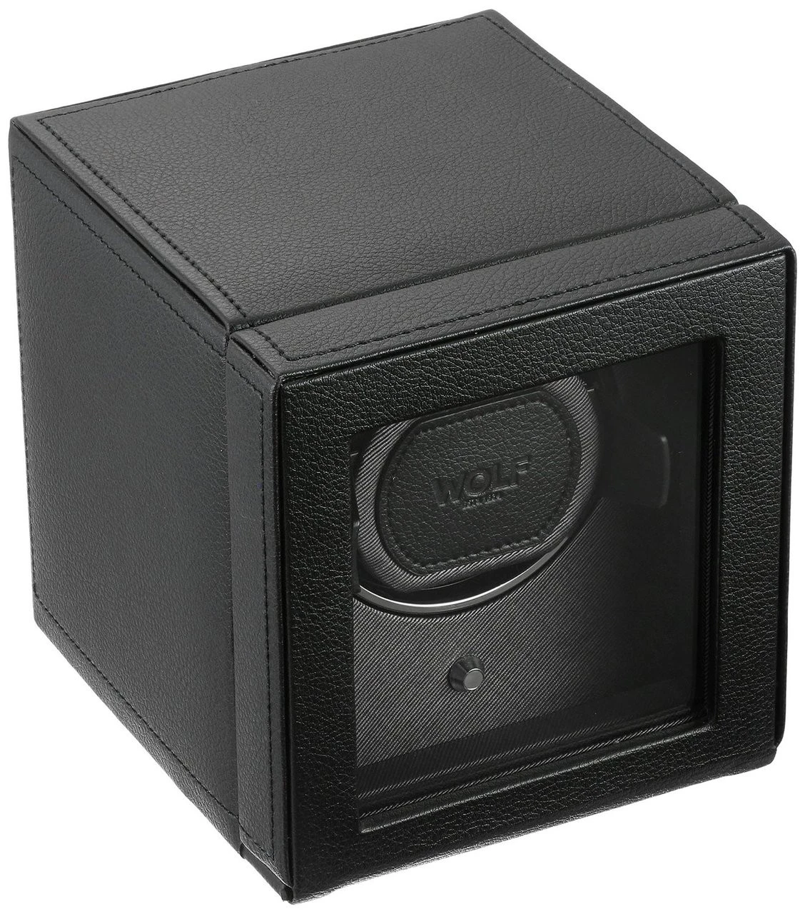 WOLF Cub Watchwinder With Cover In Pebble Black 461103 1 WOLF Cub Watchwinder With Cover In Pebble Black 461103