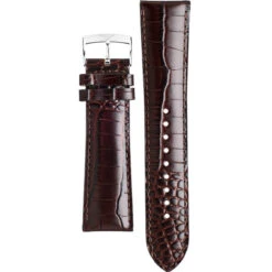 Armani Replacement Watch Strap Brown Leather Croco 22mm For AR0407 With Free Pins