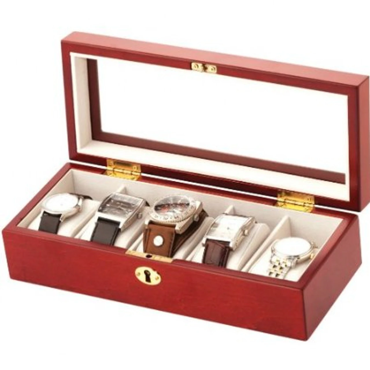 Mele And Co Lockable Watch Box For 5 Watches Mahogany 431 1 Mele And Co Lockable Watch Box For 5 Watches Mahogany 431